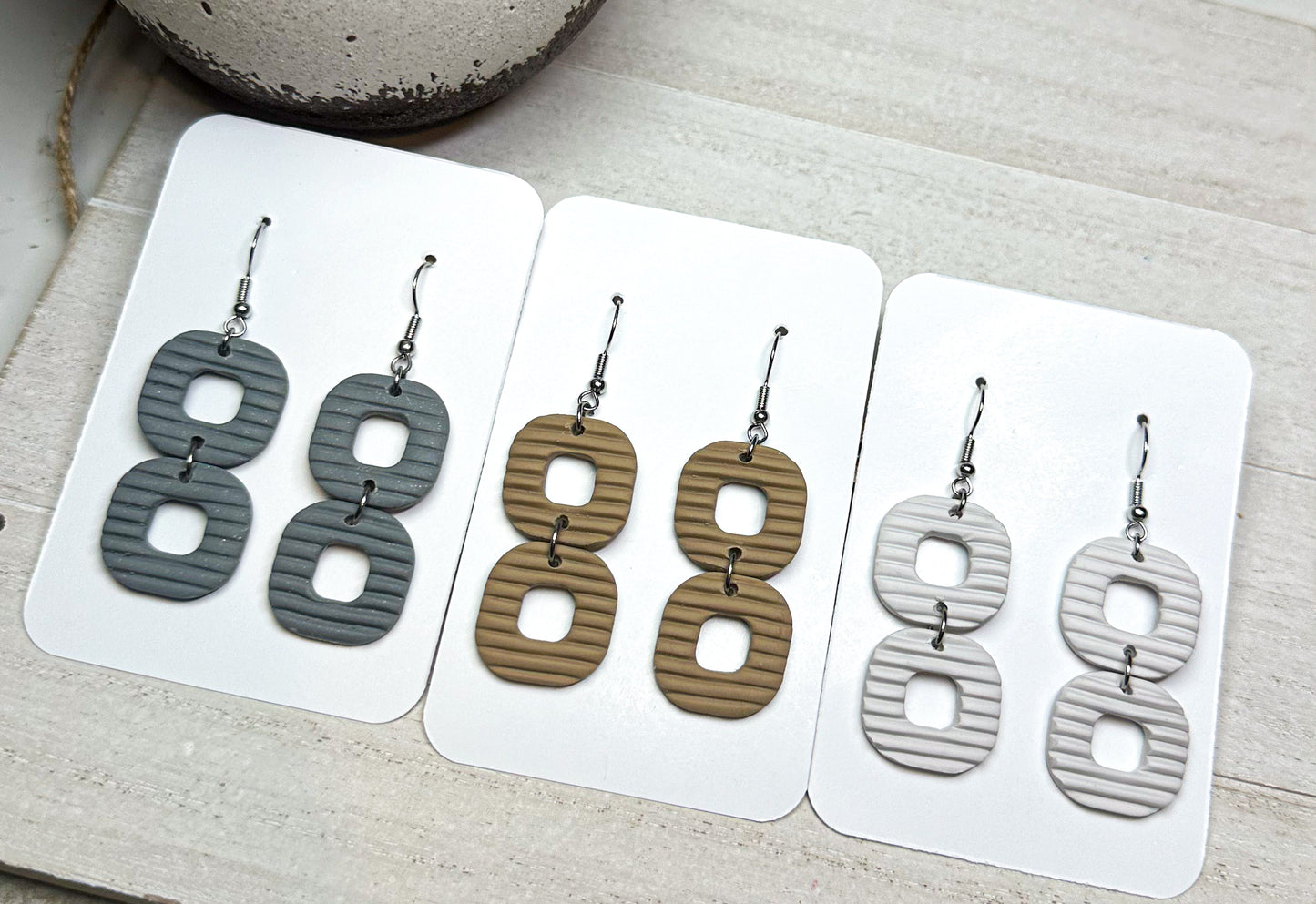 Polymer clay geometric earrings