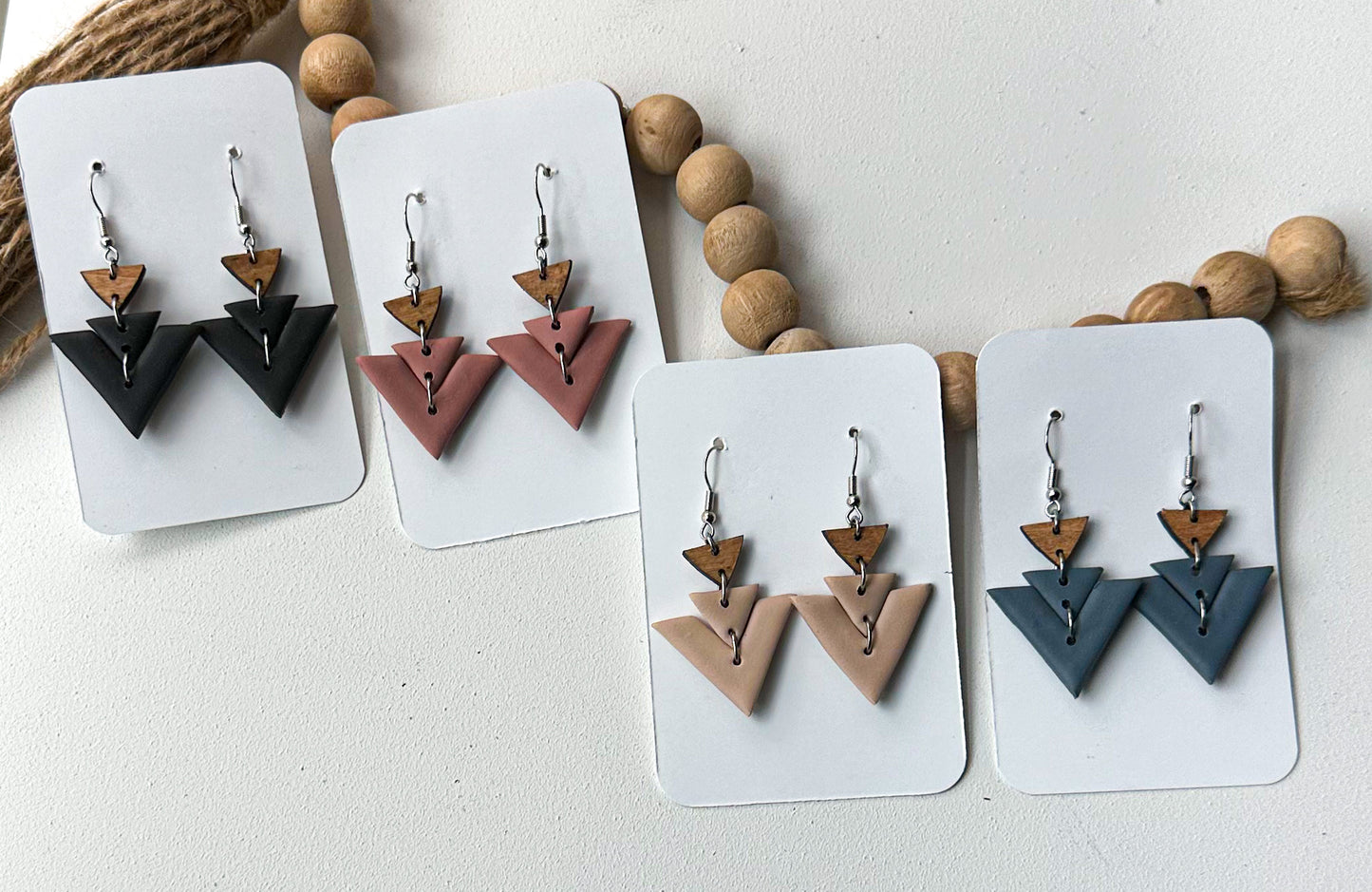 Boho Arrow Drop Clay Earrings