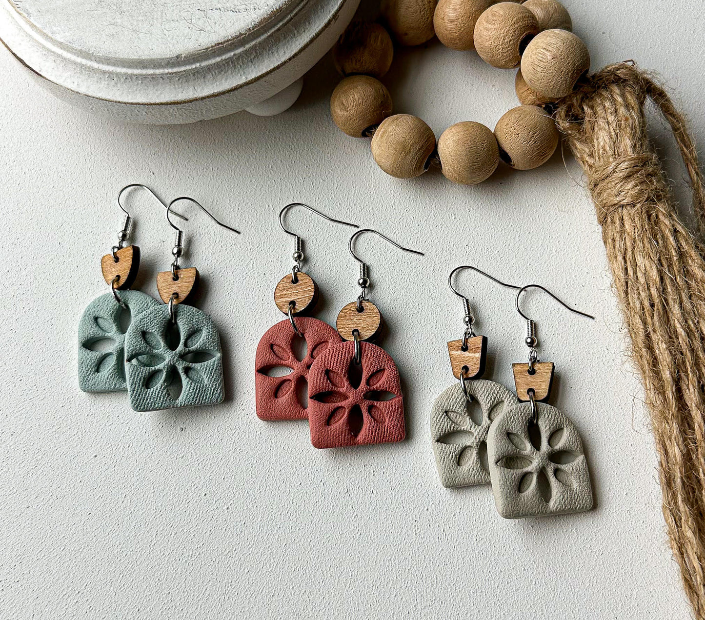 Polymer Clay Earrings - Starburst Cutout