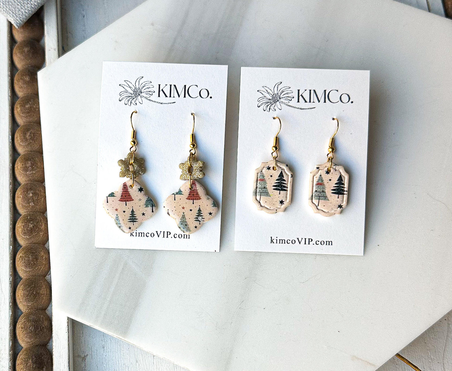 Polymer Clay Earrings - Christmas Trees