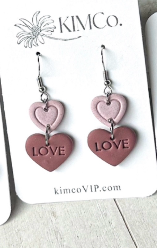 Polymer Clay Earrings • Boho Hearts