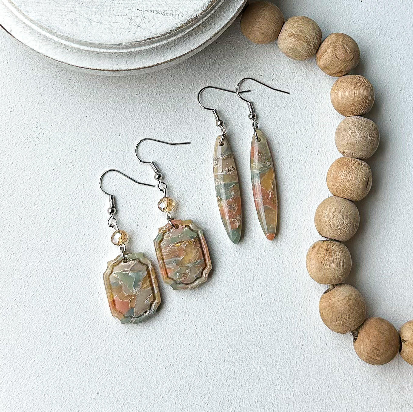 Polymer Clay Earrings - Beach Inspired