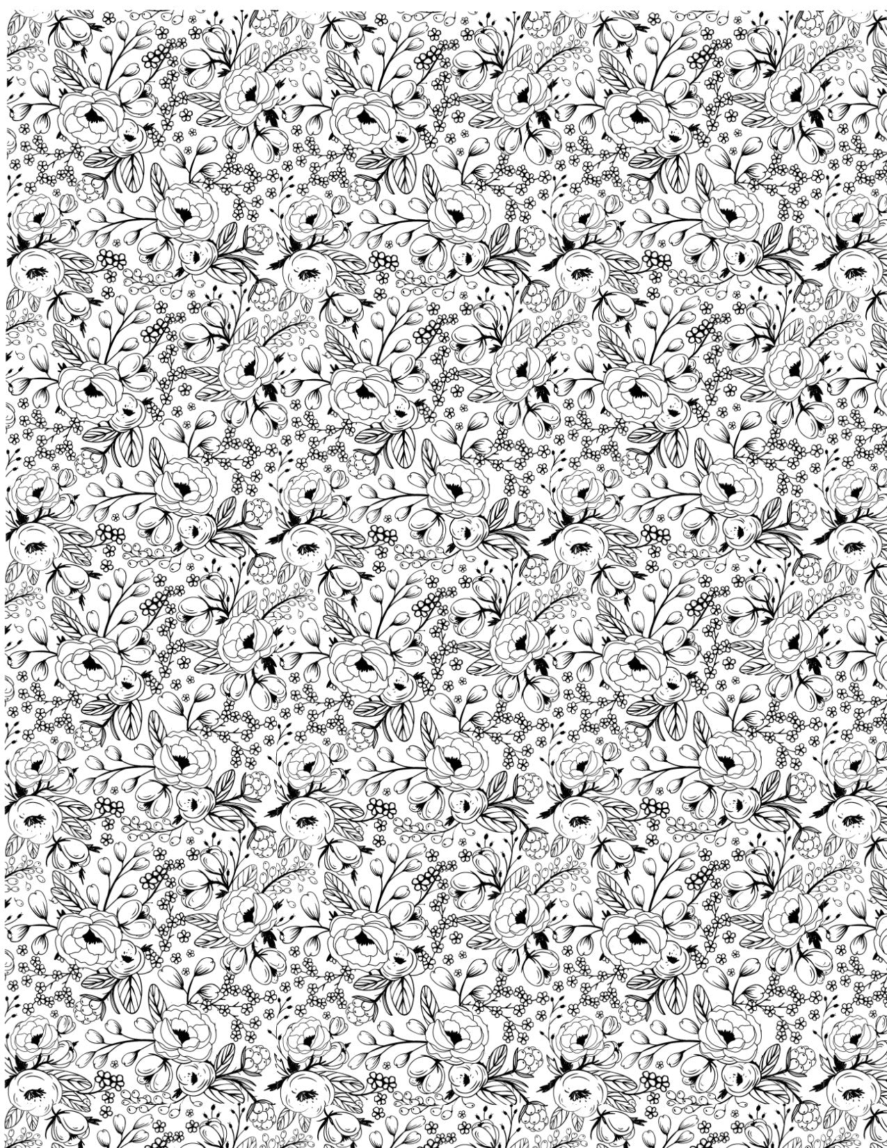 Polymer Clay Transfers - Black and White Floral