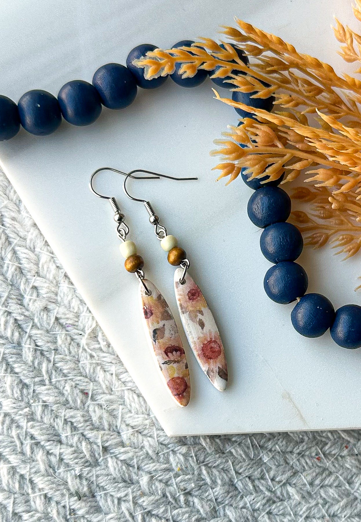 Clay earrings - sunflowers