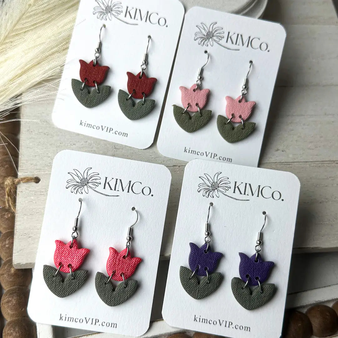 Polymer Clay Earrings - Tulips
