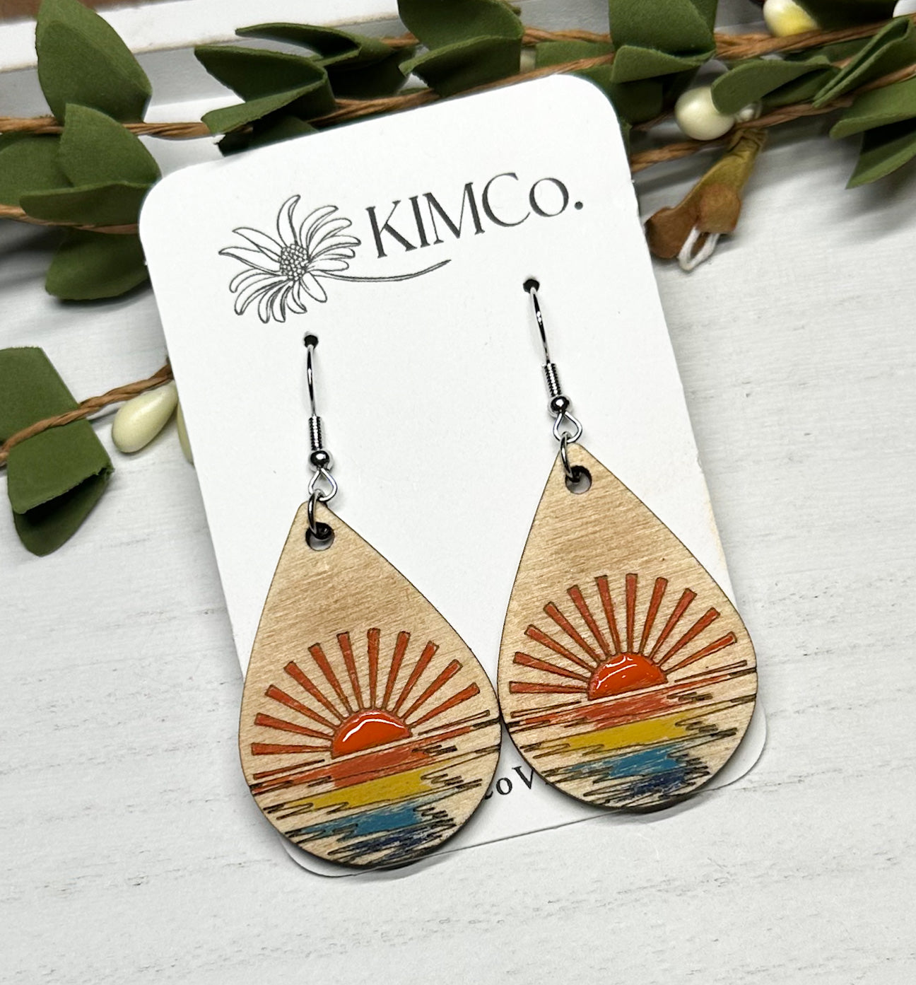 Sunrise Wood Earrings