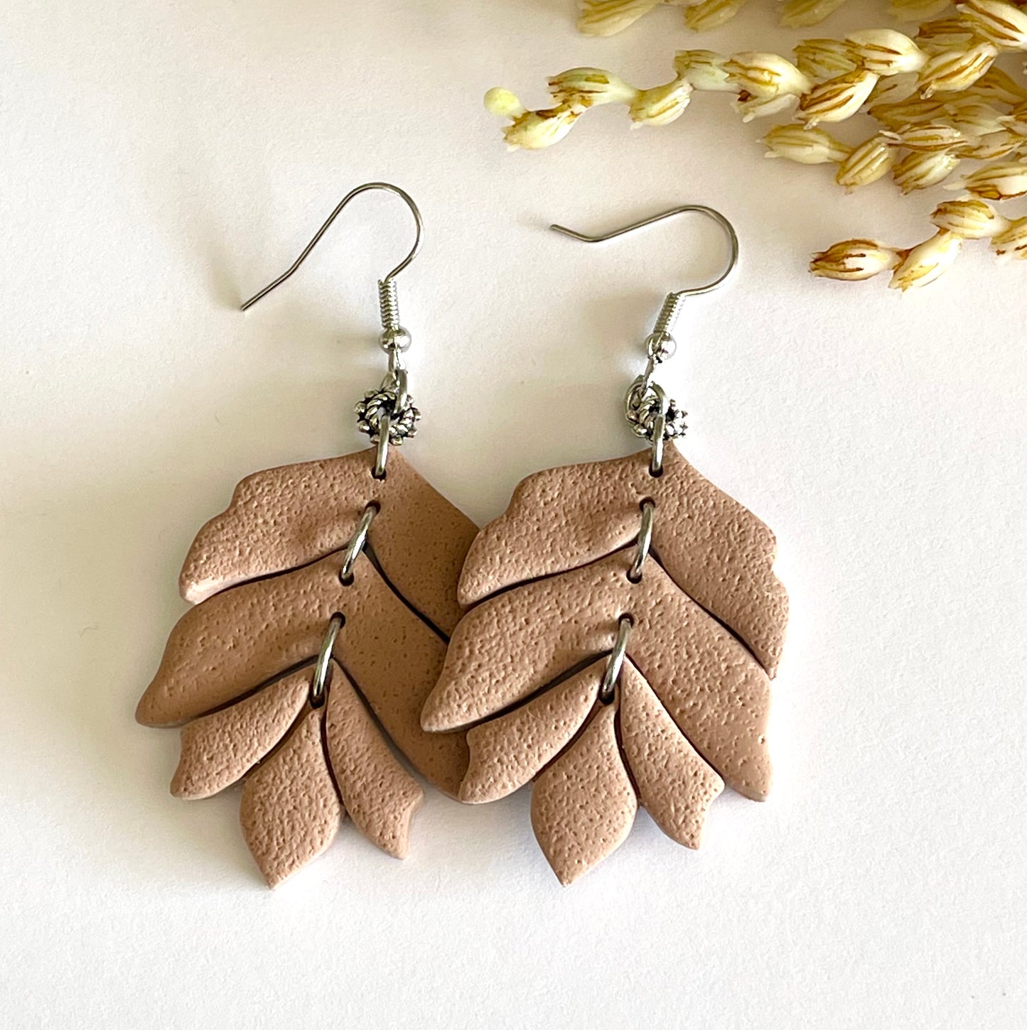Leaf Drop Polymer Clay Earrings