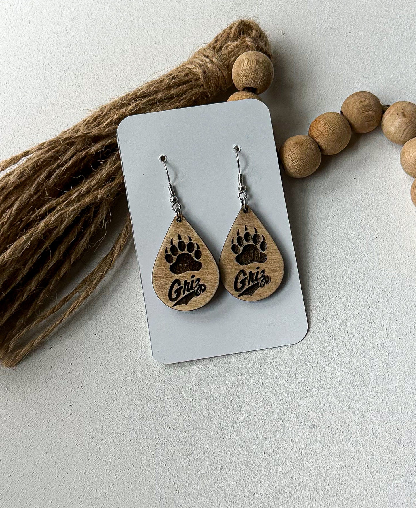 Baseball Wood Earrings