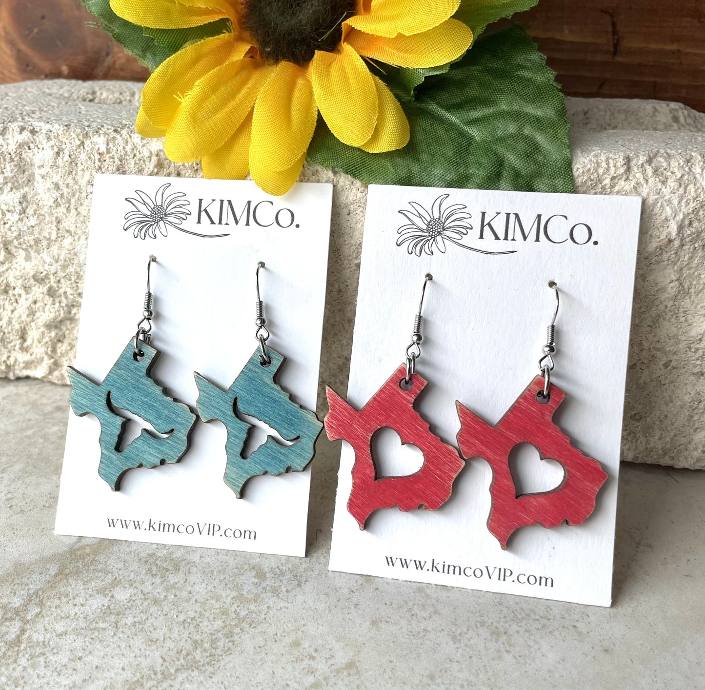 Texas Wood Earrings * 2 Color/Style Options