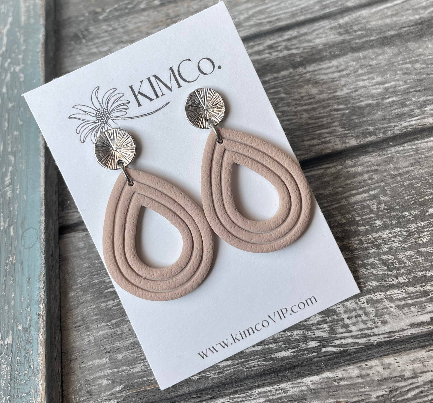 Teardrop Cutout Polymer Clay Earrings