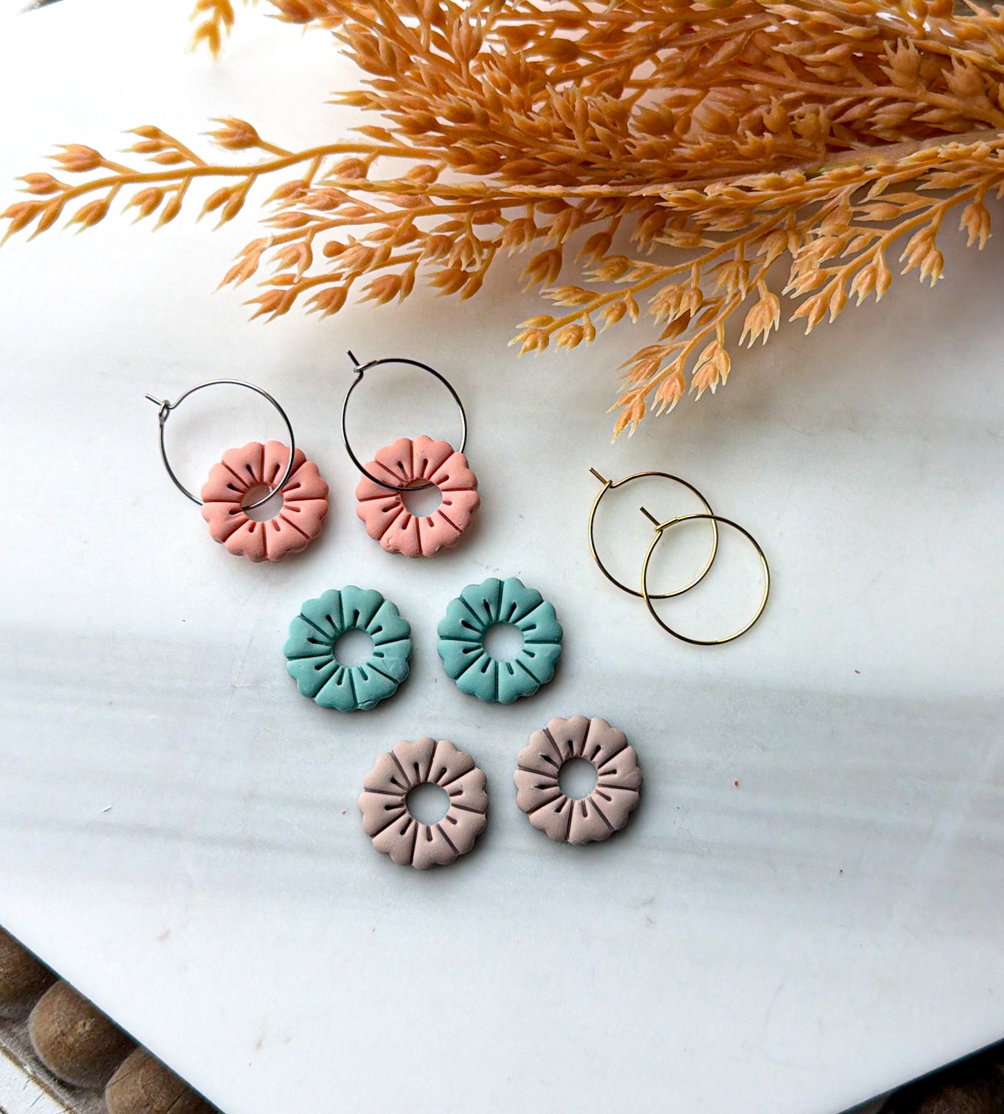 Polymer Clay Earrings - Beach - Beach Blooms (Set of 3)