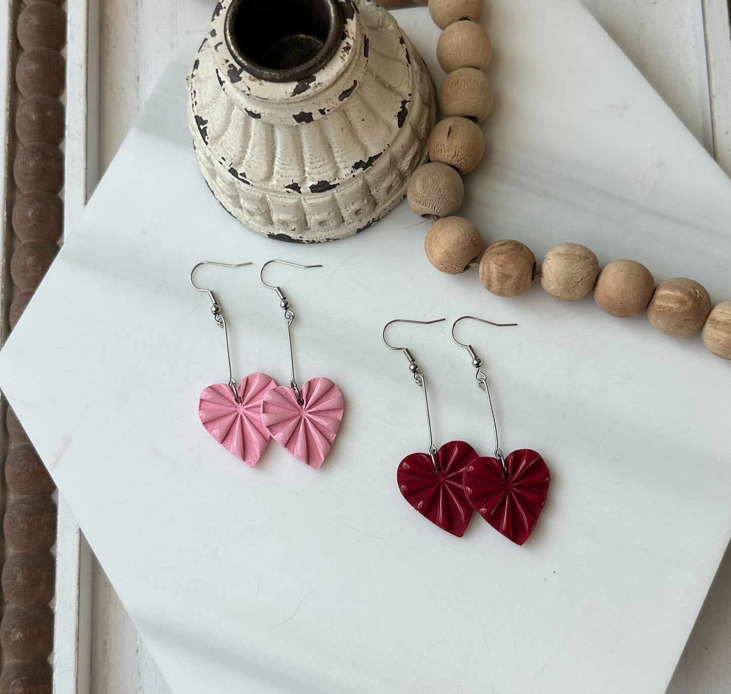 Polymer Clay Earrings • Heart-Burst