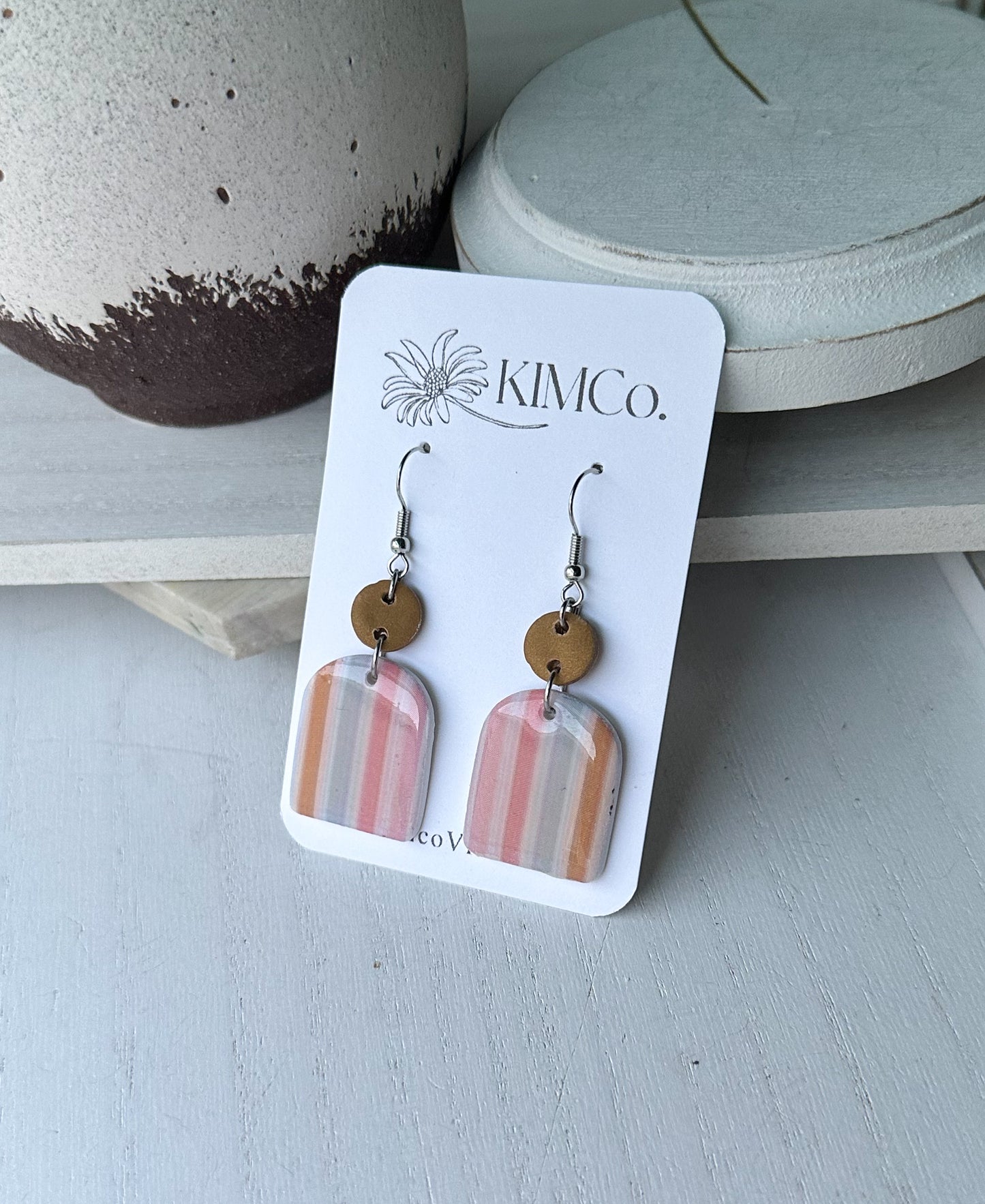 Polymer Clay Stripe Earrings * 2 Options