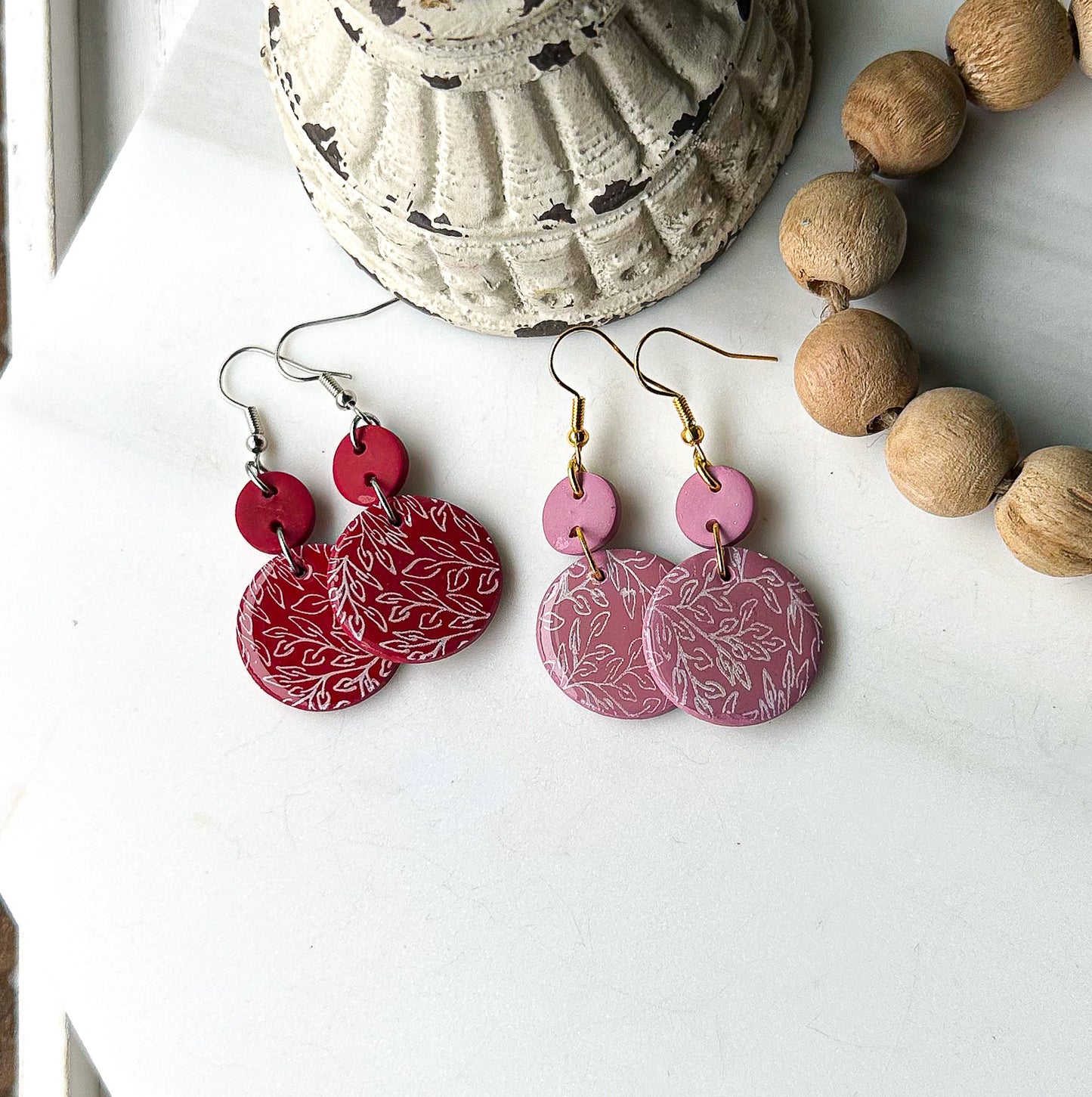 Polymer Clay Earrings • Floral Print