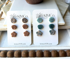Polymer Clay Earrings - 2 Sets of 3 Pairs