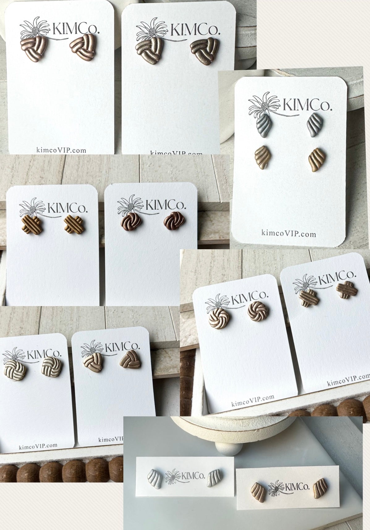 Polymer Clay Embossed Stud Earrings * Multiple Color/Design Options