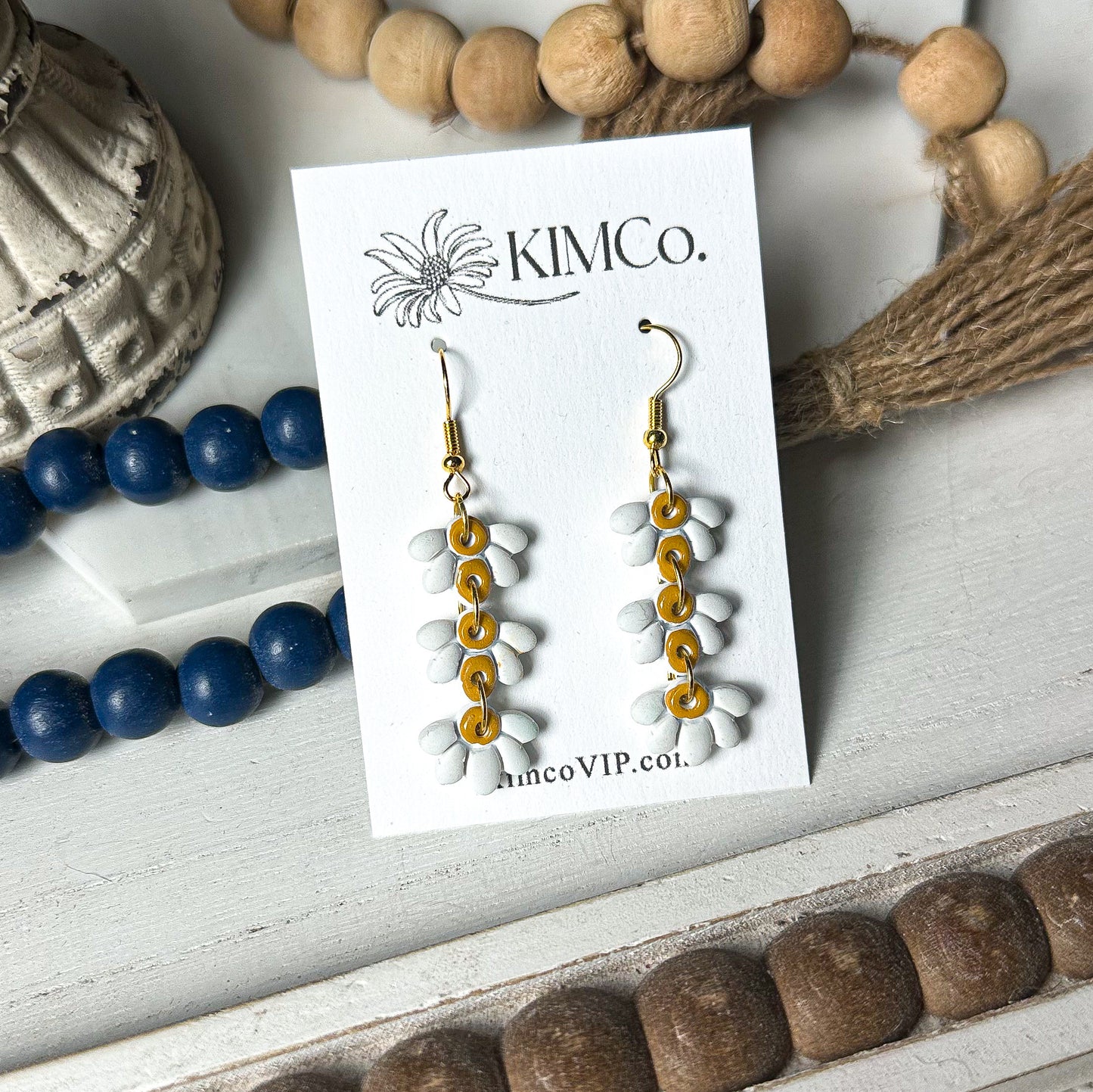 Polymer Clay Earrings - Daisy Drop