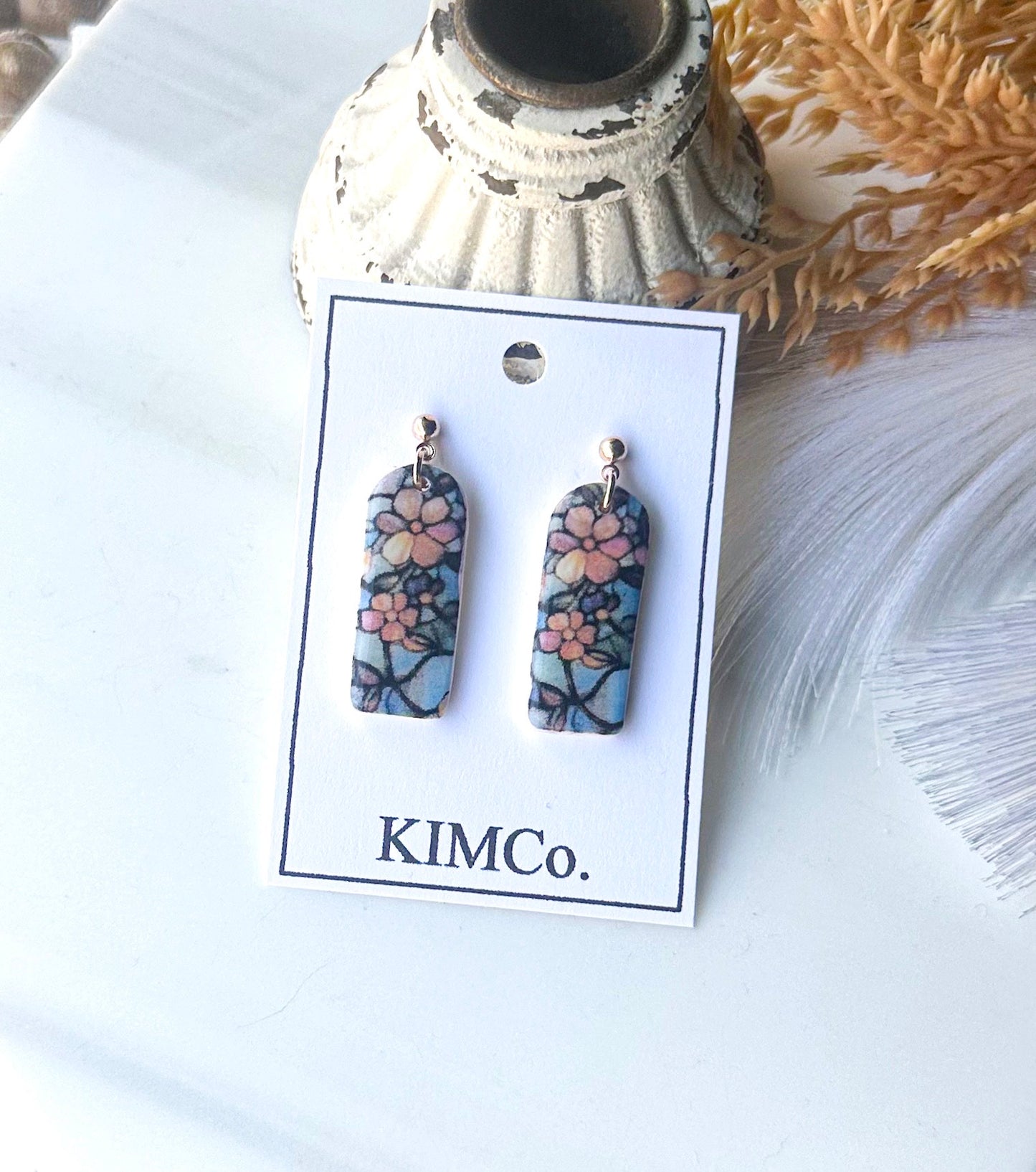 Polymer Clay Earrings - Countryside Blooms