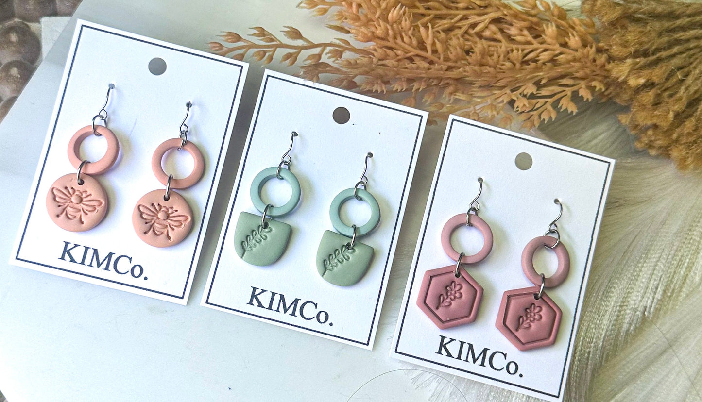 Polymer Clay Earrings - Spring Meadow Trio