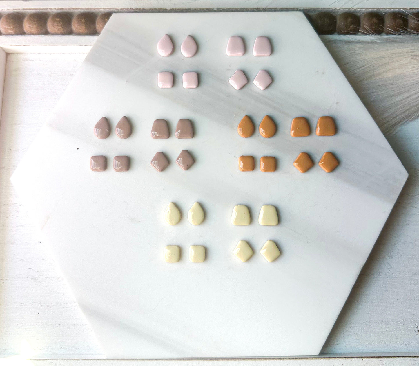 Polymer Clay Stud Earrings - 8 Colors