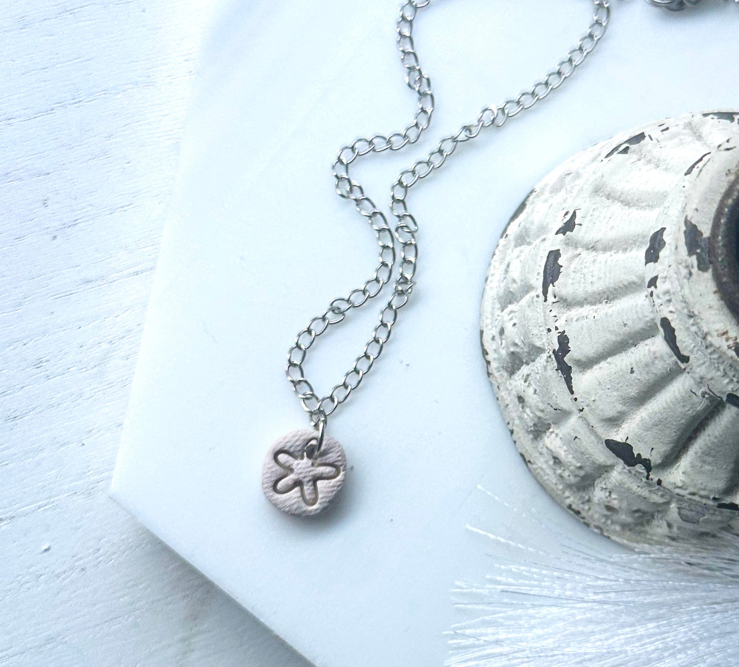 Polymer Clay Necklace - Sand Dollar