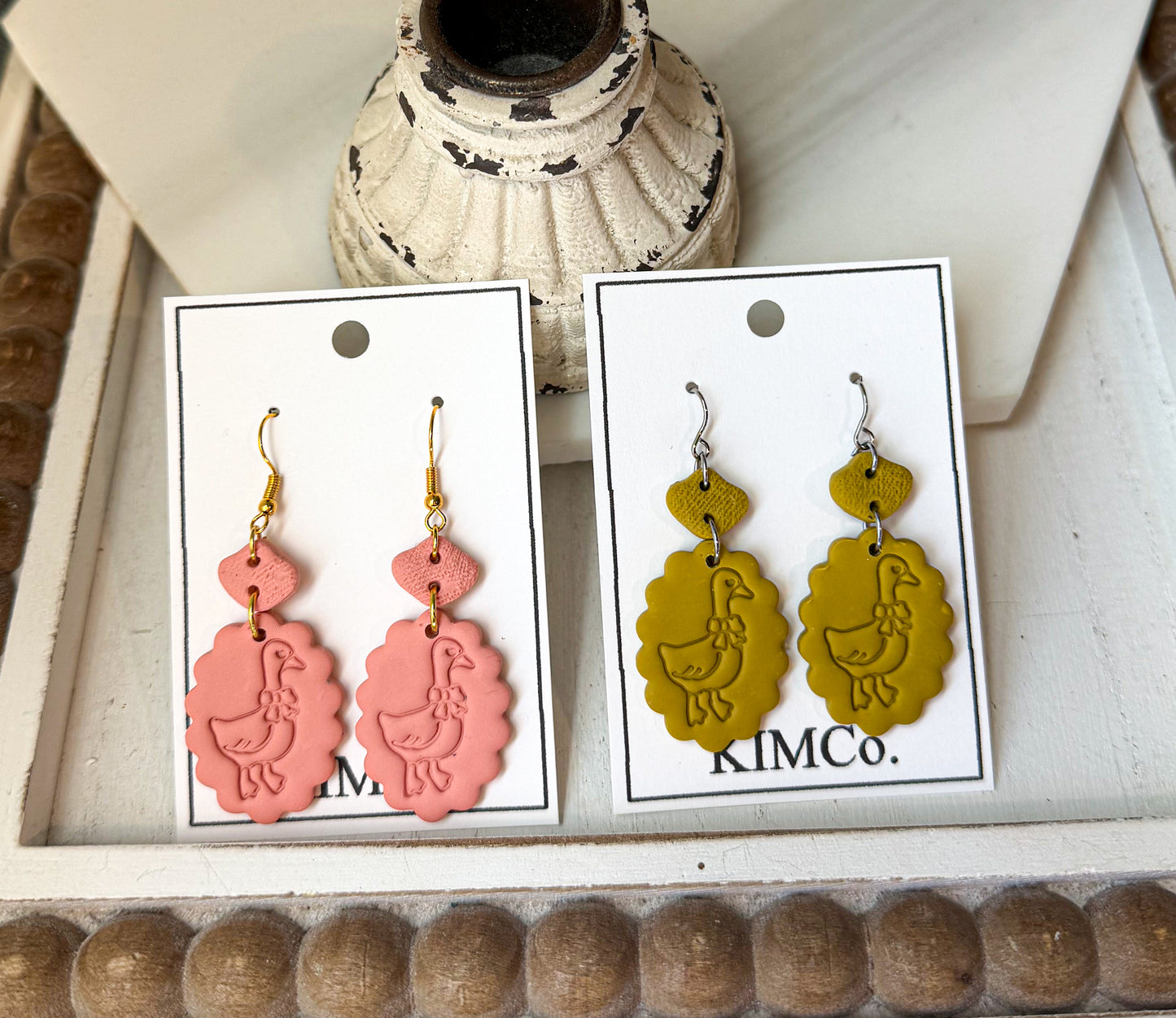 Polymer Clay Earrings - Homestead Goose