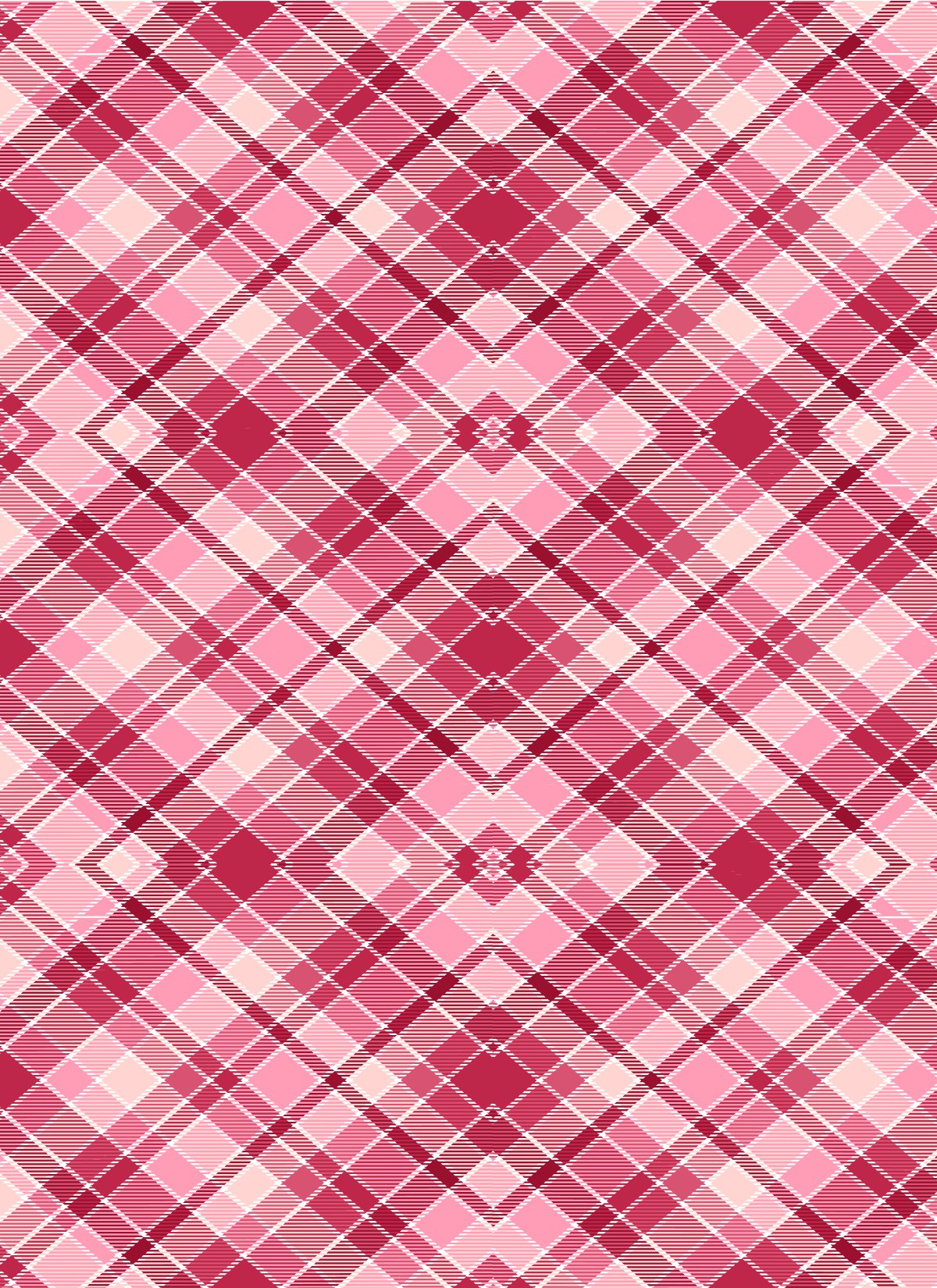 Polymer Clay Transfers - Red and Pink Plaid
