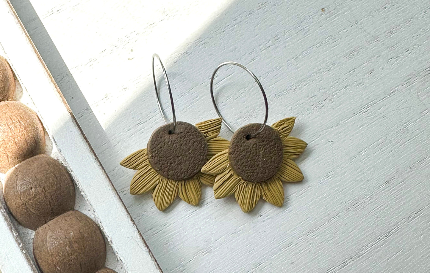 Sunflower Polymer Clay Earrings