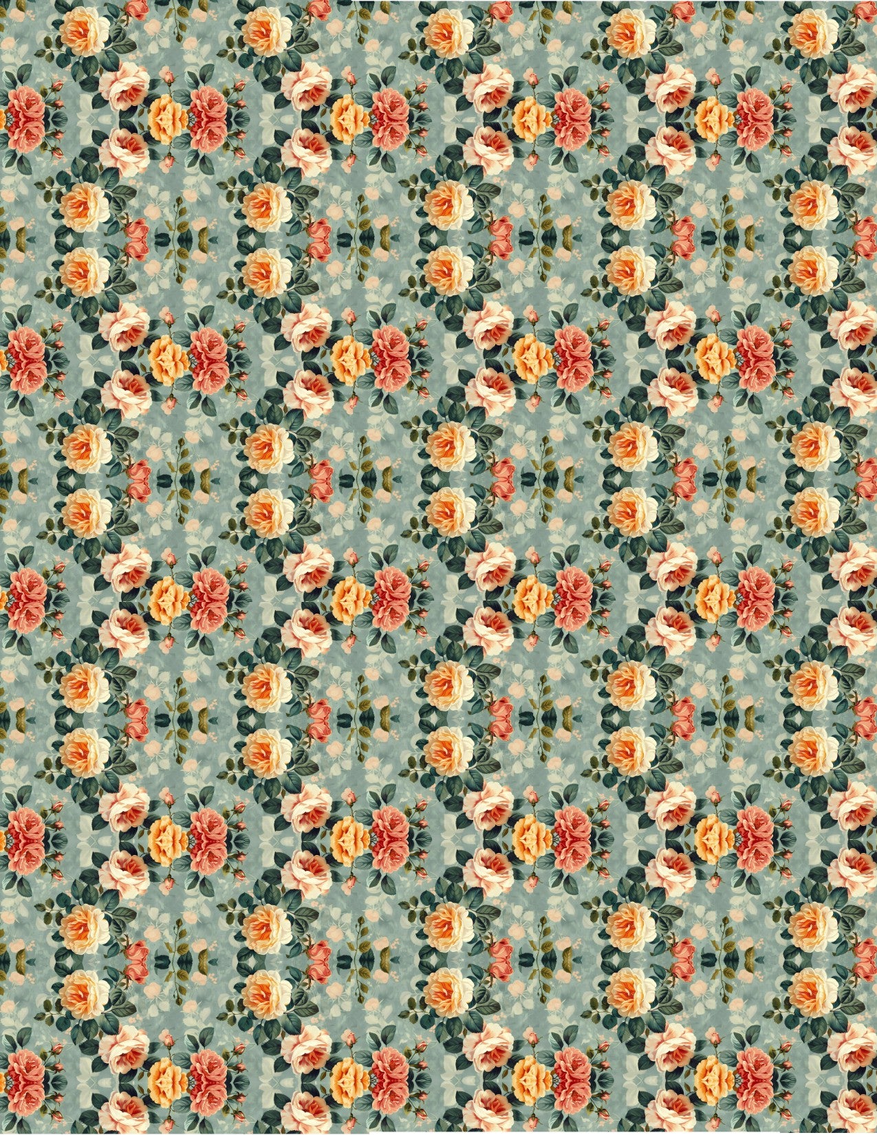 Polymer Clay Transfers - Vintage Peach Roses