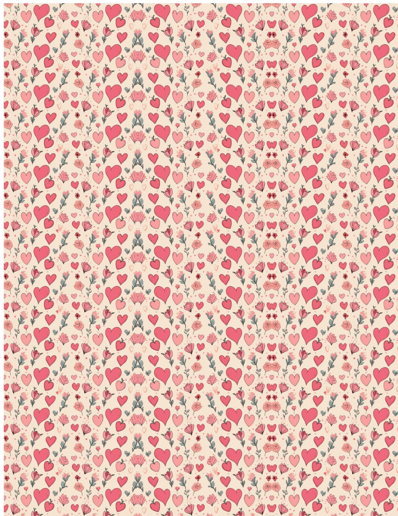 Polymer Clay Transfers - Pink Hearts and Roses