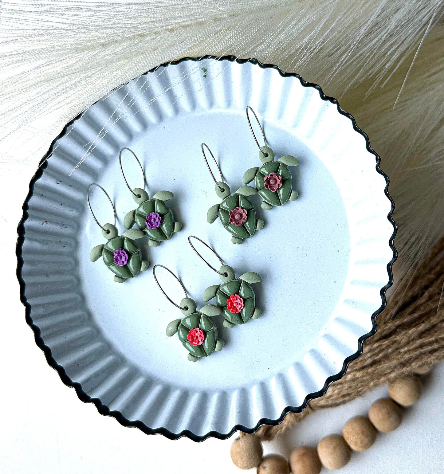 Polymer Clay Earrings - Sea Turtles