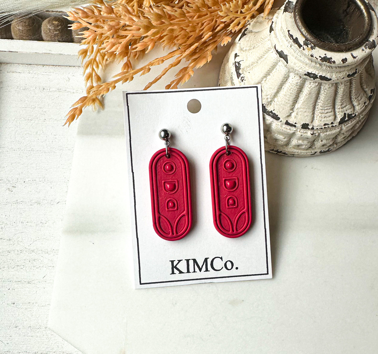 Polymer Clay Earrings • Geometric Spring Tulip • 5 Colors