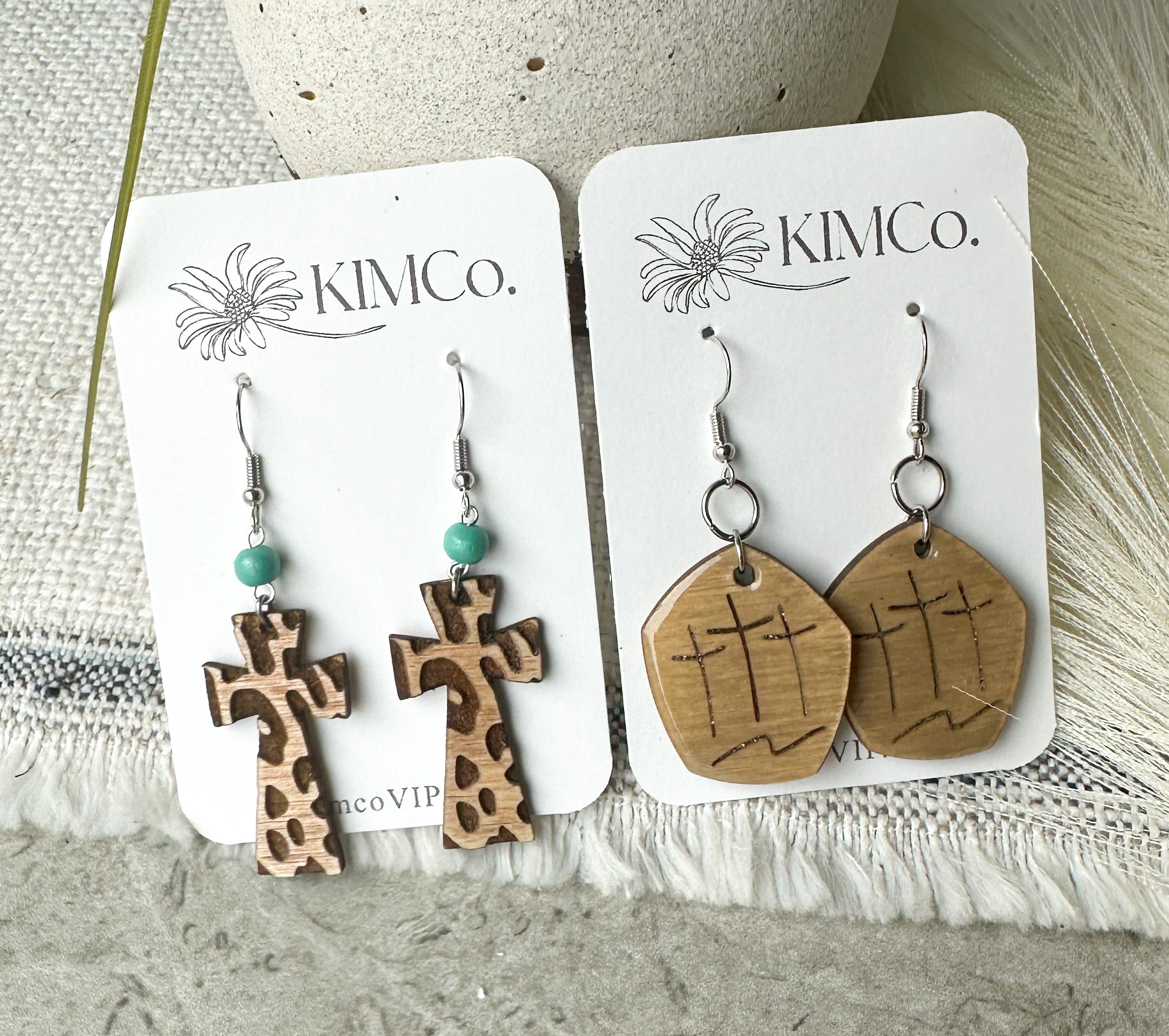 Cross Wood earrings • 2 options