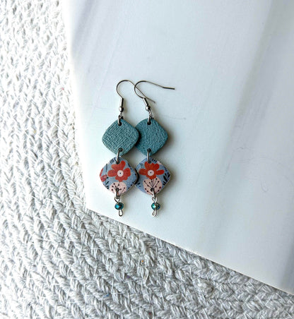 Polymer Clay Earrings - Diamond Shape