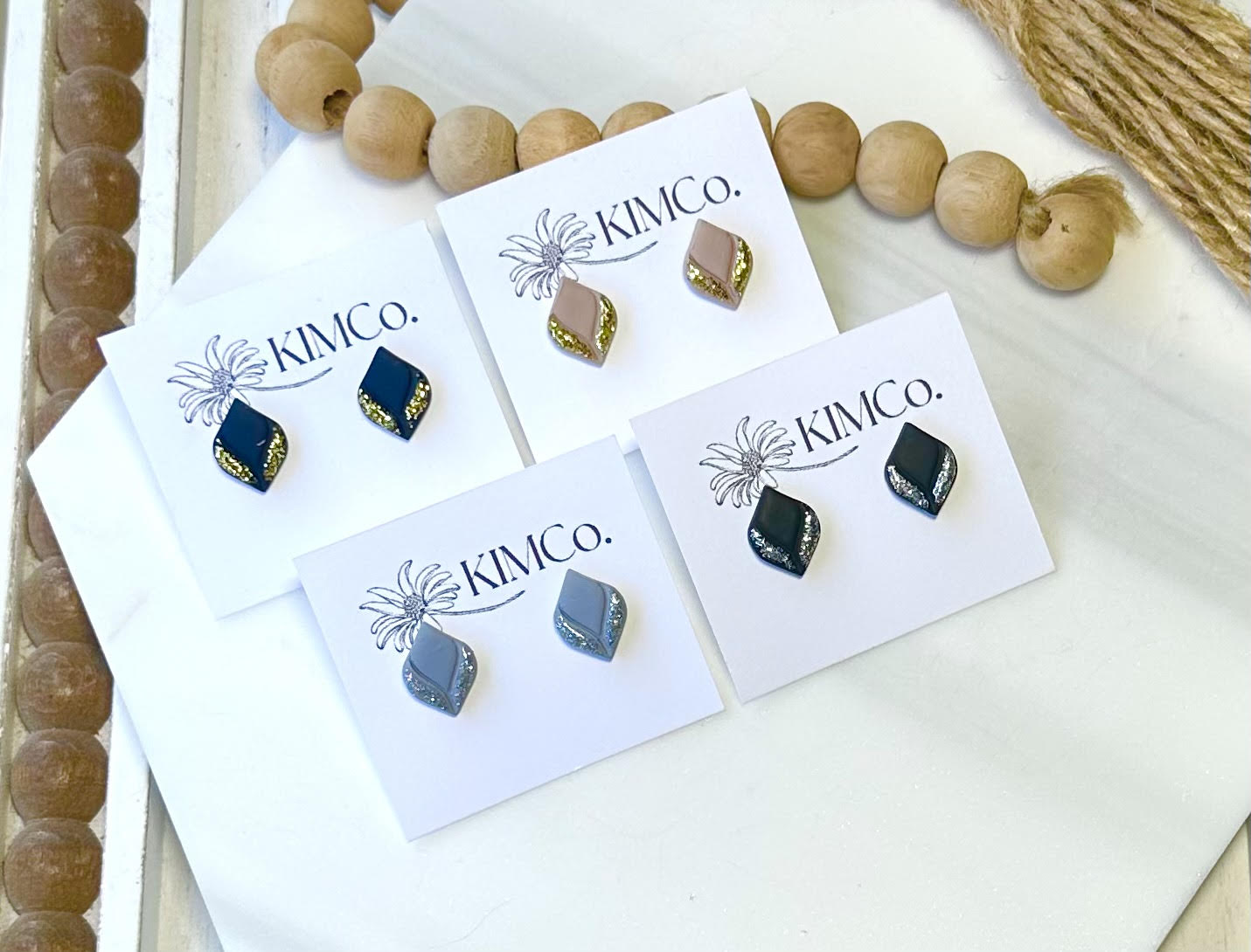 Polymer Clay Earrings - Sparkle Stud Earrings