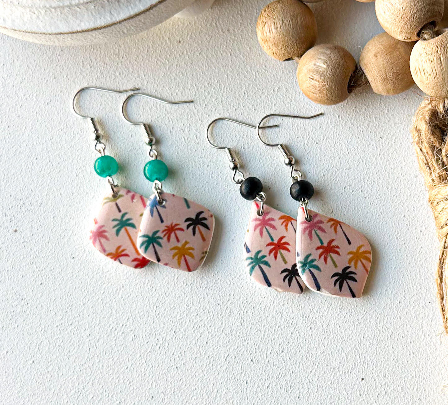 Polymer Clay Earrings - Palm Trees