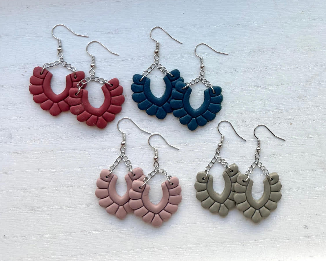 Hoop Earrings Black Owned Clay Earrings Various Polymer Clay