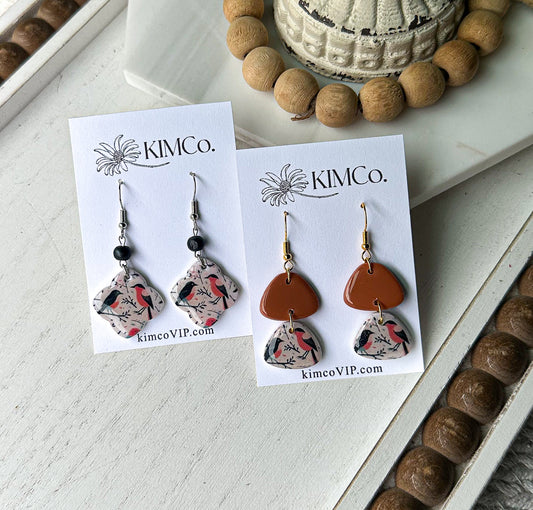 Polymer Clay Earrings - Whimsical Birds