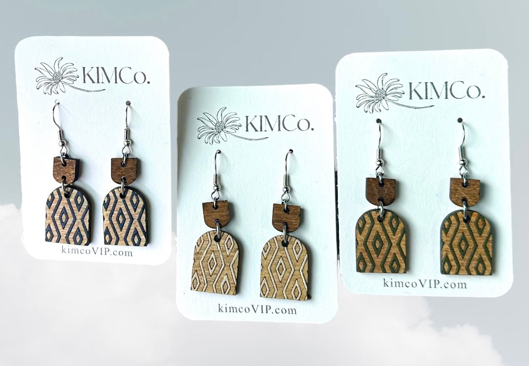 Boho Wood earrings • 3 Colors