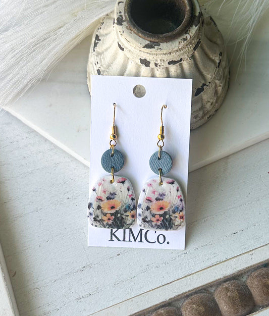 Polymer Clay Earrings - Wildflowers