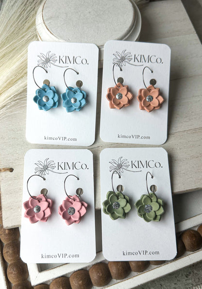 Polymer Clay Flower Earrings • 10 Colors