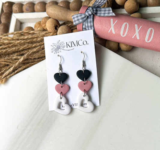 Polymer Clay Earrings • Heart Drop