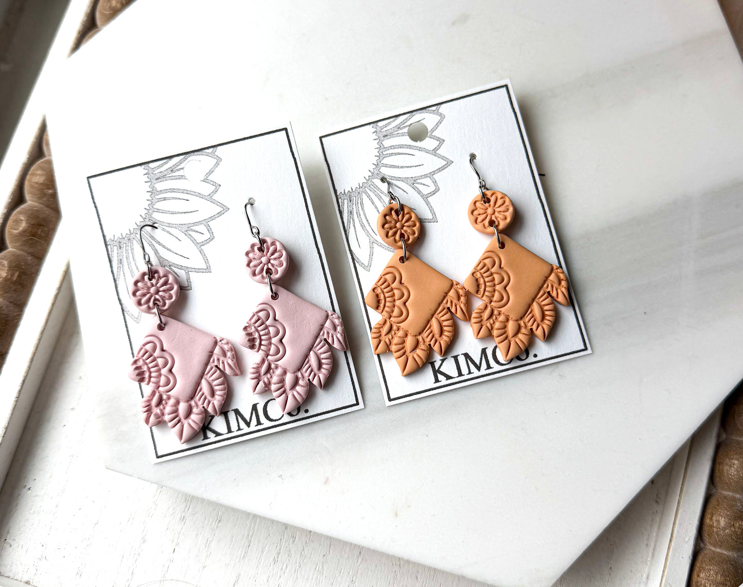 Polymer Clay Earrings - Everyday • Lace Garden Earrings • 4 colors