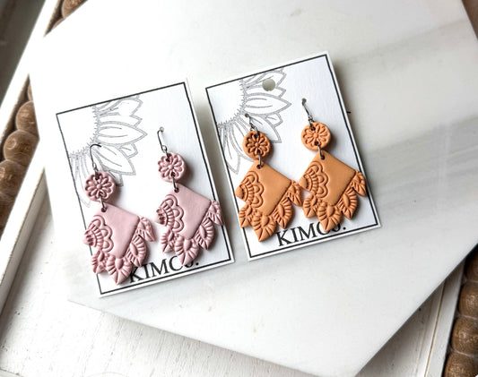 Polymer Clay Earrings - Everyday • Lace Garden Earrings • 4 colors