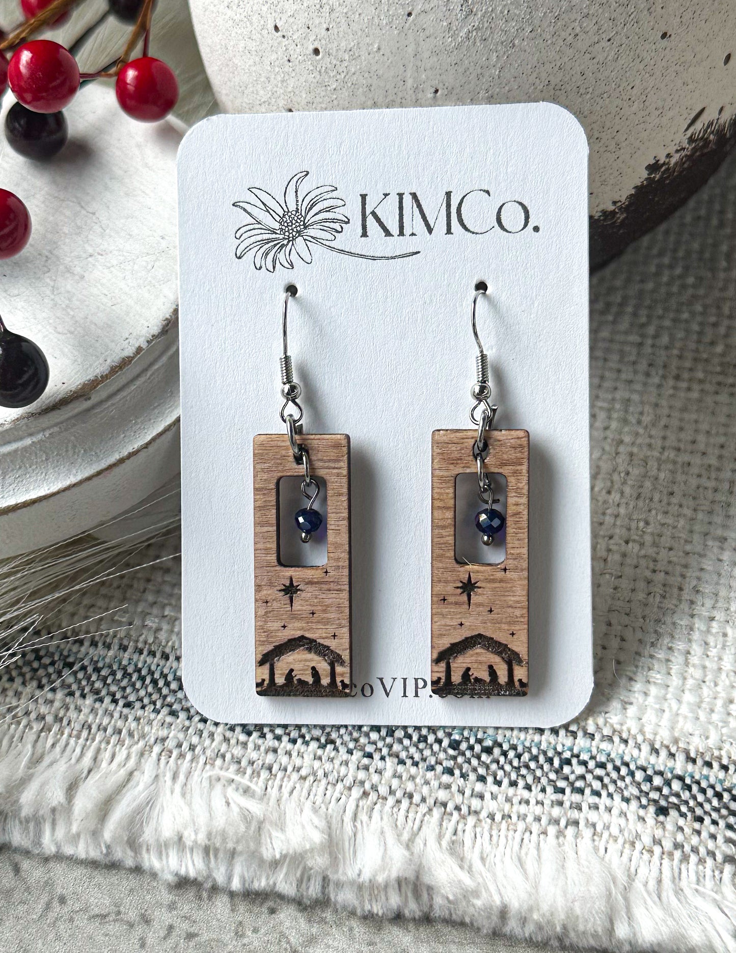 Wood Manger Earrings