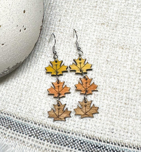 Dangling Leaves Wood Earrings•2 options