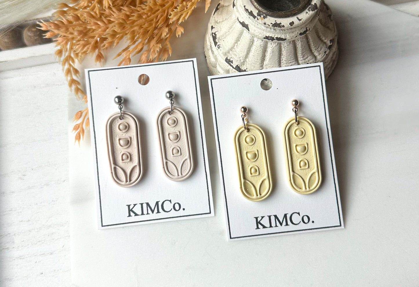 Polymer Clay Earrings • Geometric Spring Tulip • 5 Colors