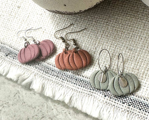 Pumpkin Polymer Clay earrings • 3 colors