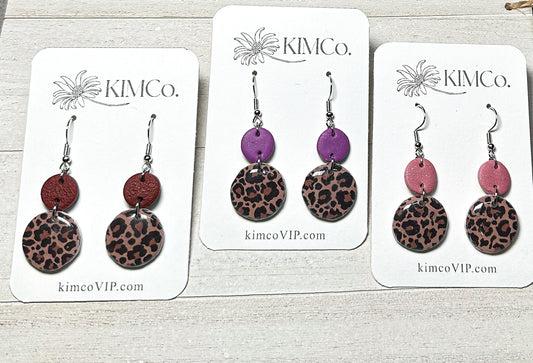 Polymer Clay Earrings • Leopard Print