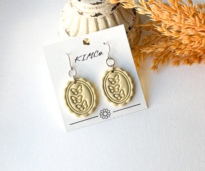 Polymer Clay Earrings - Embossed Butterfly